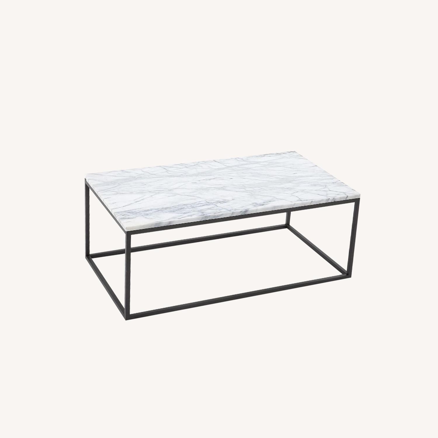 West Elm Box Frame Marble Coffee Table - image-4