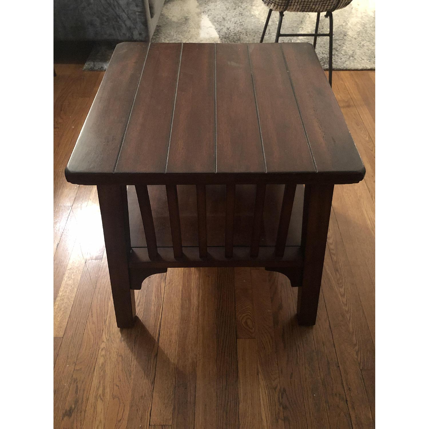 Vintage Solid Cherry Wood Side Table - image-1