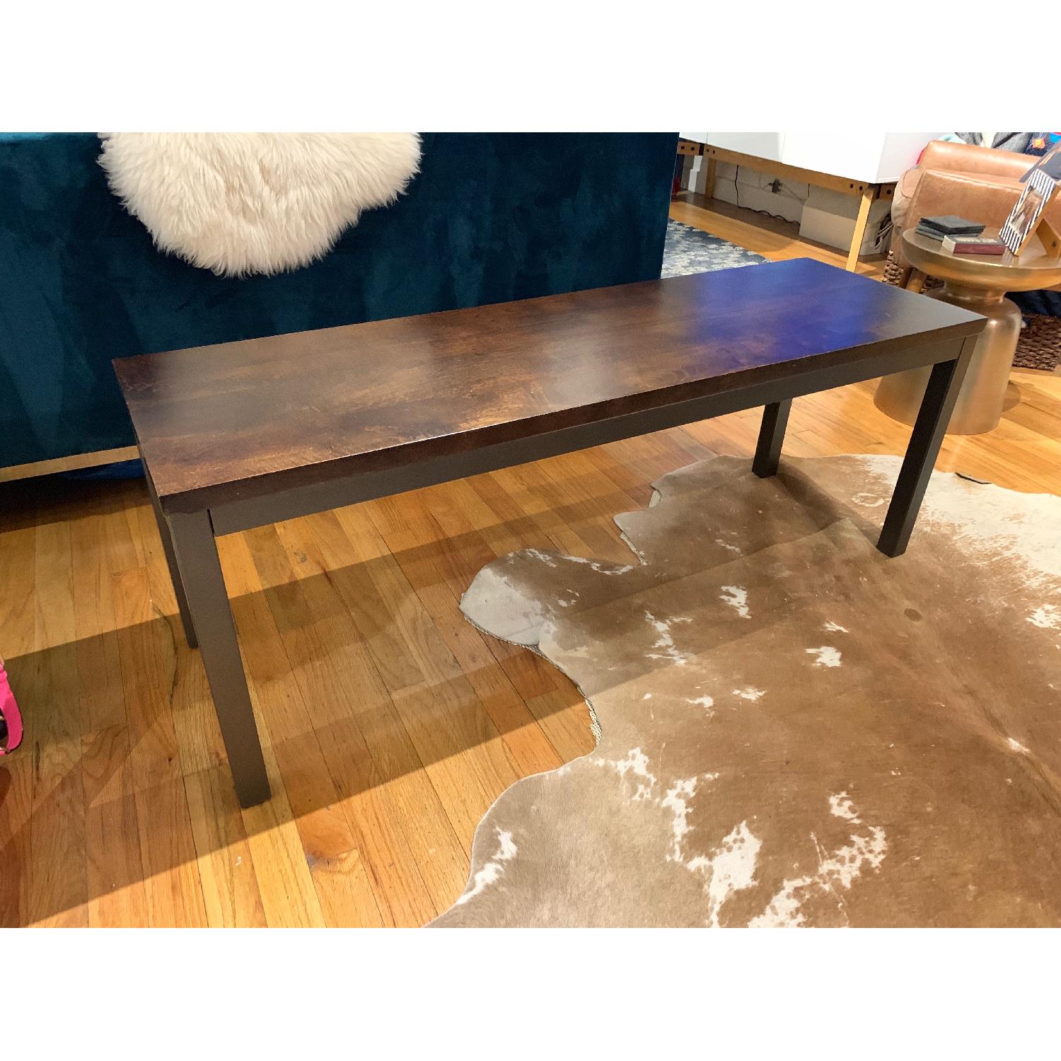 West Elm Box Frame Dining Bench in Dark Wood - image-1