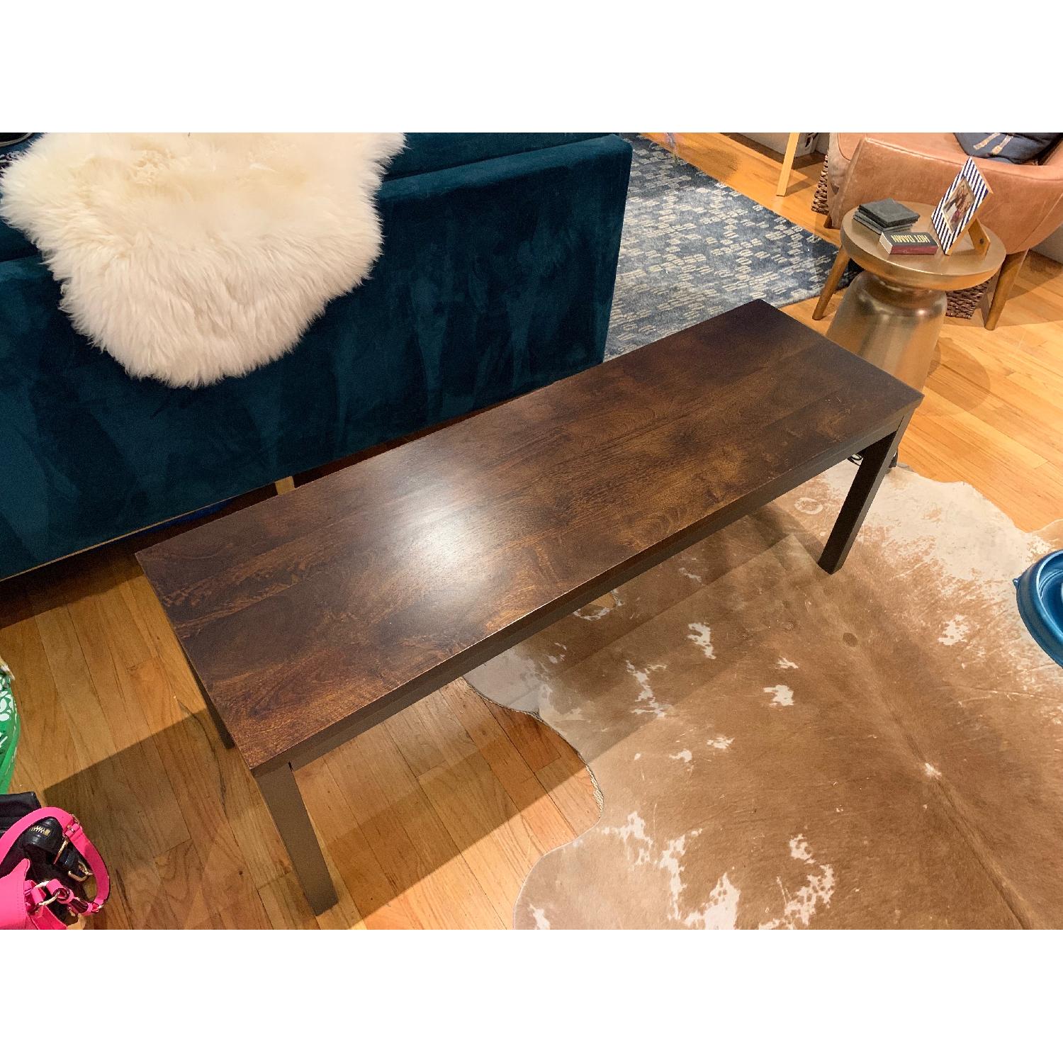 West Elm Box Frame Dining Bench in Dark Wood - image-2