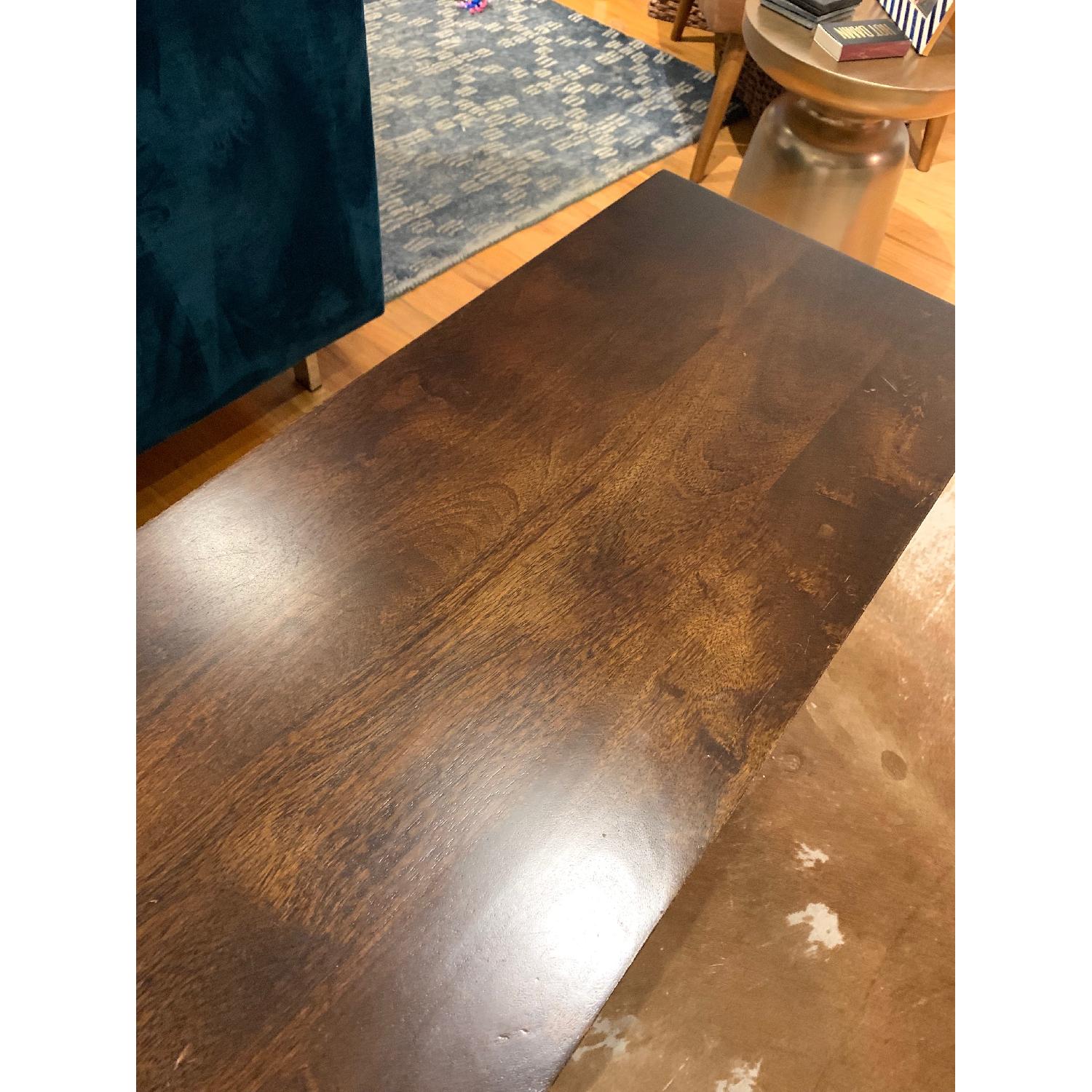 West Elm Box Frame Dining Bench in Dark Wood - image-4