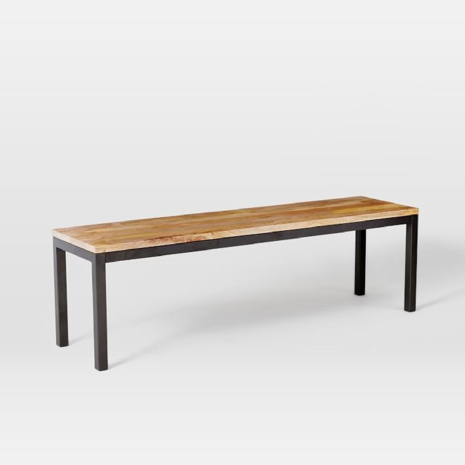 West Elm Box Frame Dining Bench in Dark Wood - image-5