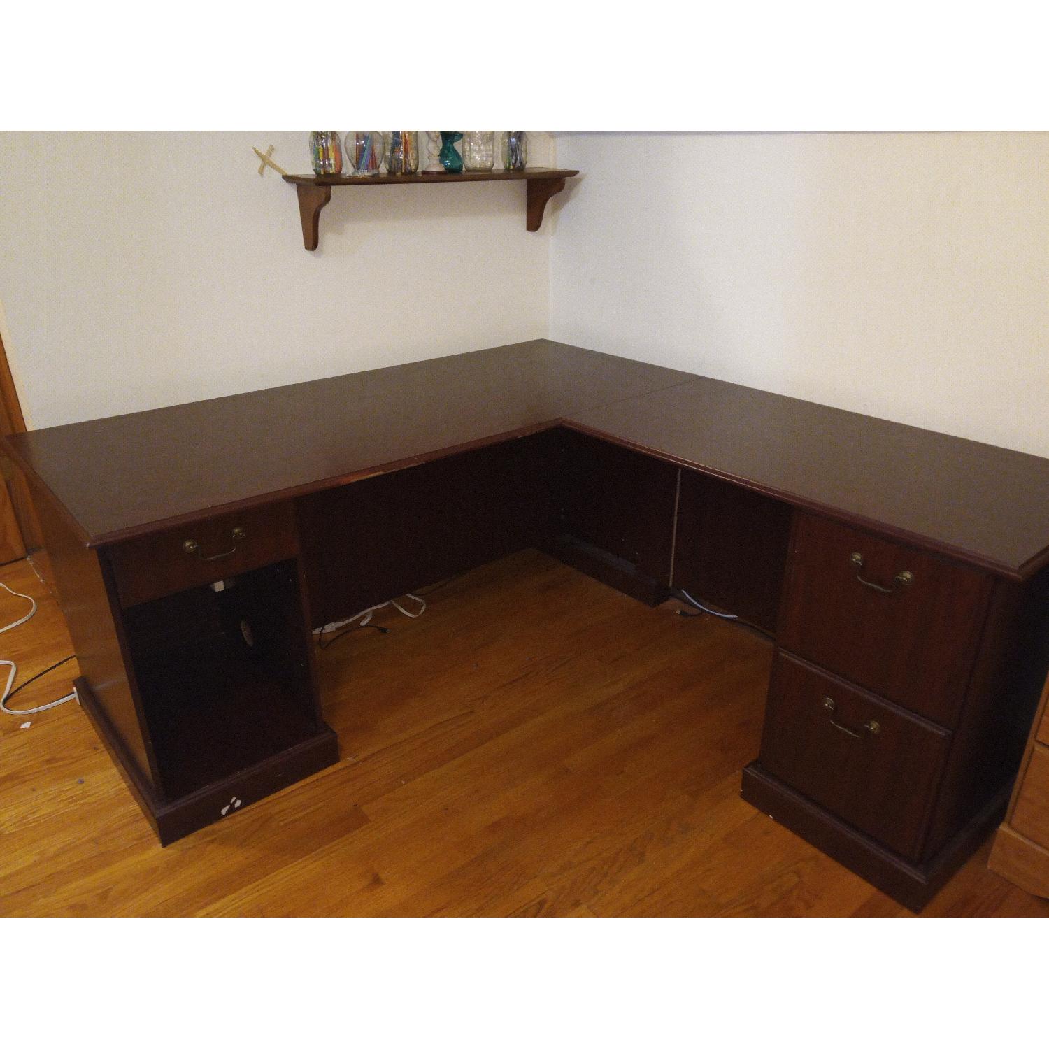 Brown Corner Desk - image-3