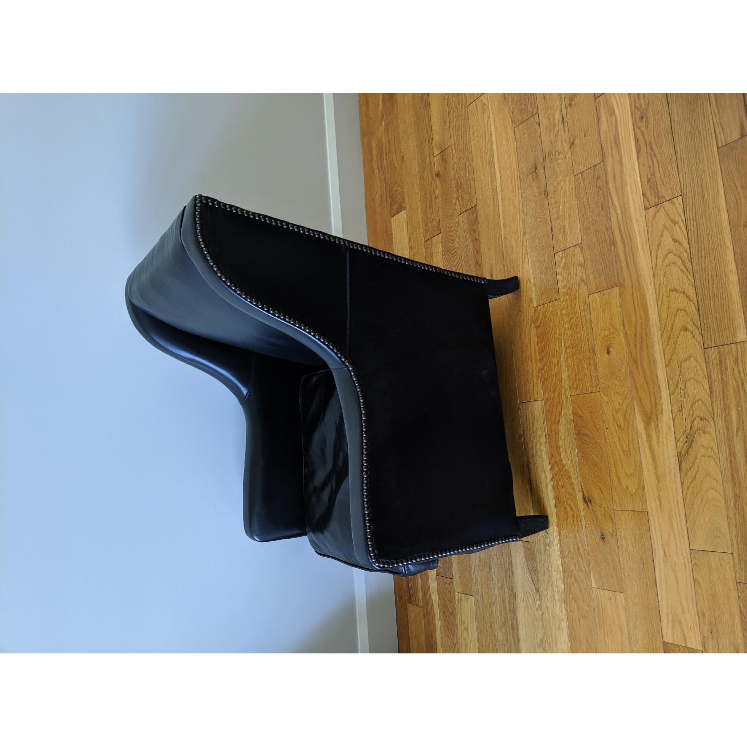 Restoration Hardware Blake Black Leather Club Chair - image-5