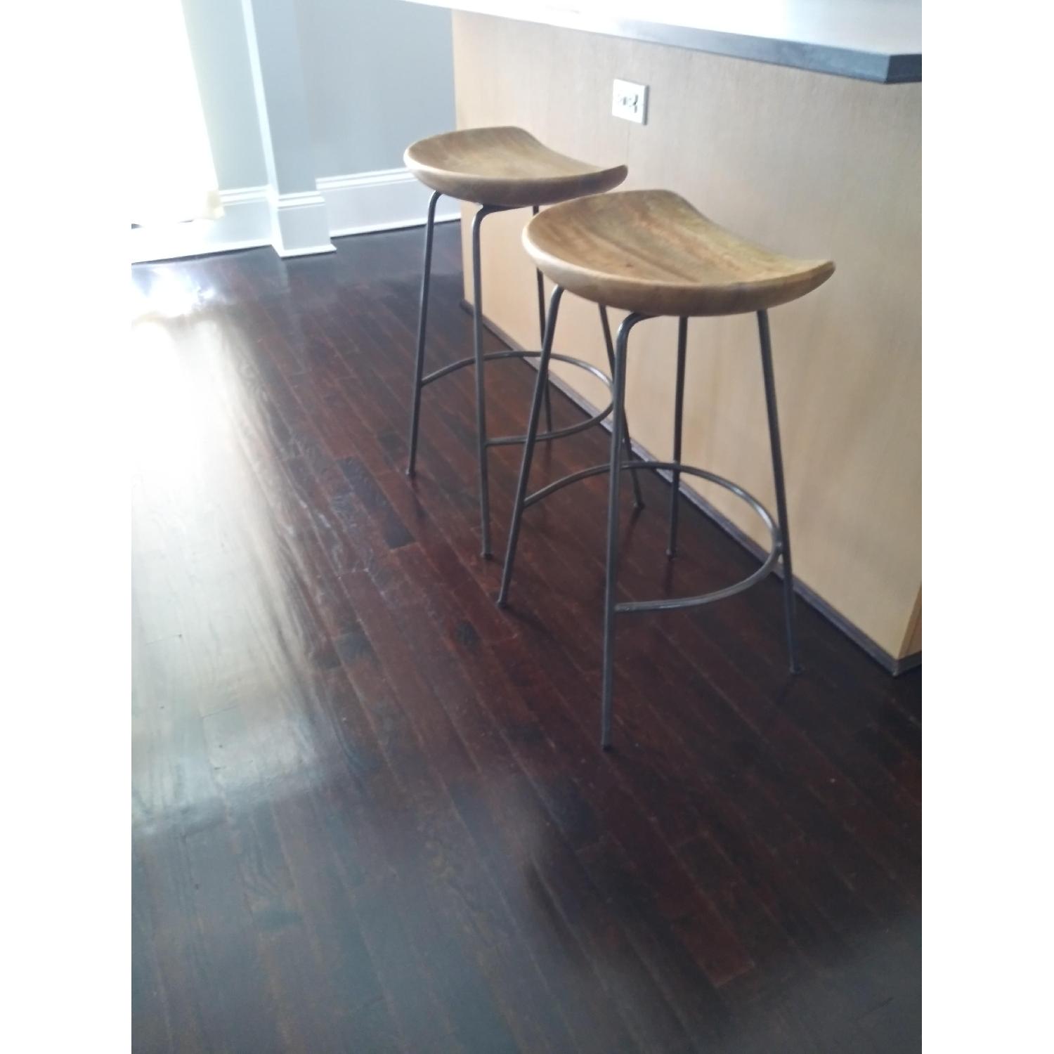 West Elm Alden Bar Stools in Natural Mango AptDeco