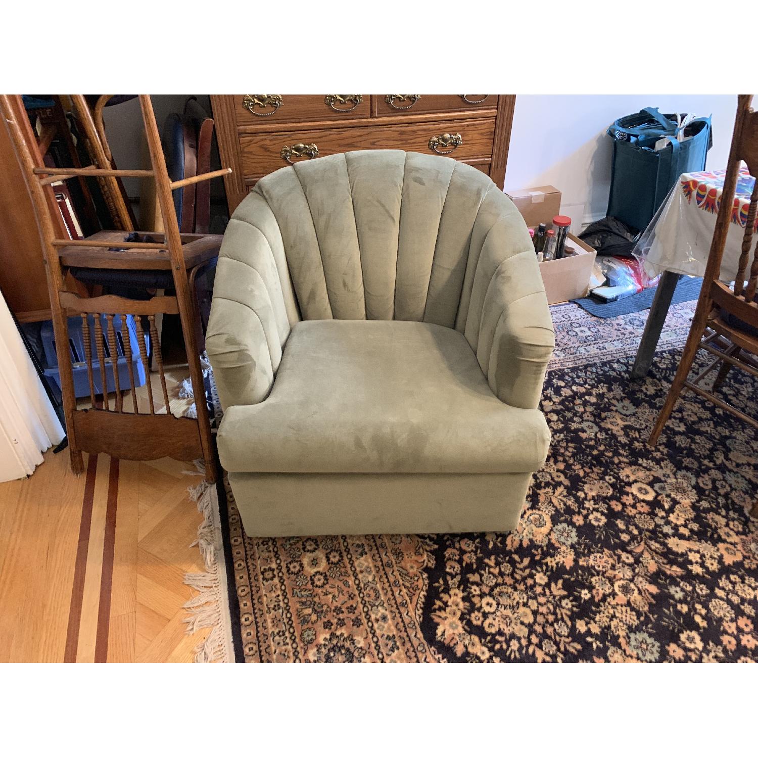 Light Green Swivel Armchair - image-2