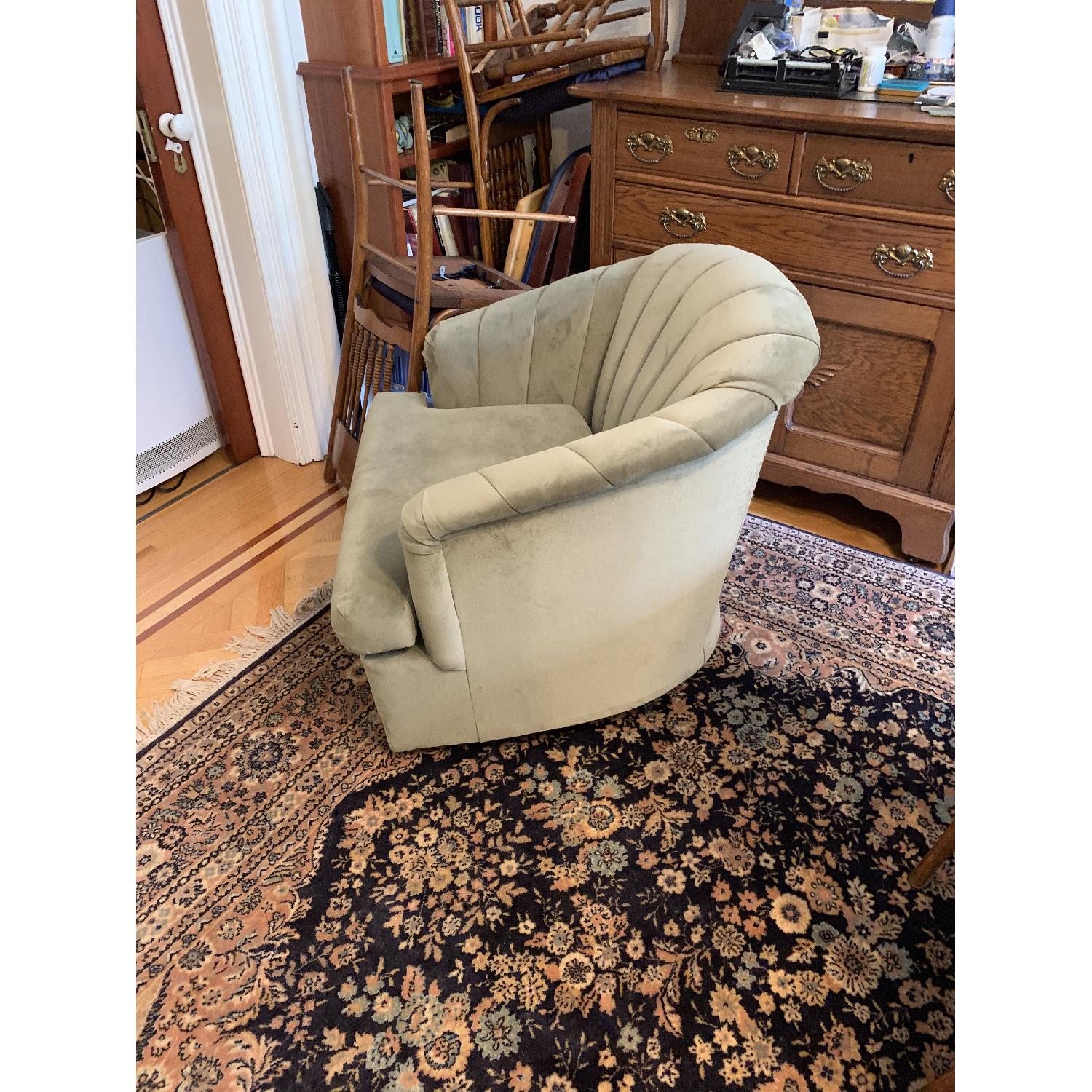 Light Green Swivel Armchair - image-3
