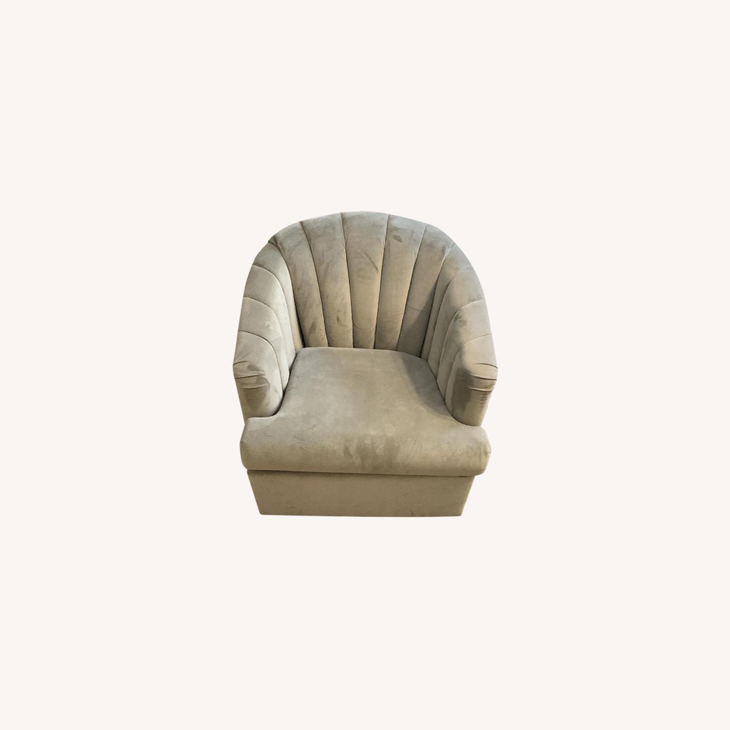 Light Green Swivel Armchair - image-0