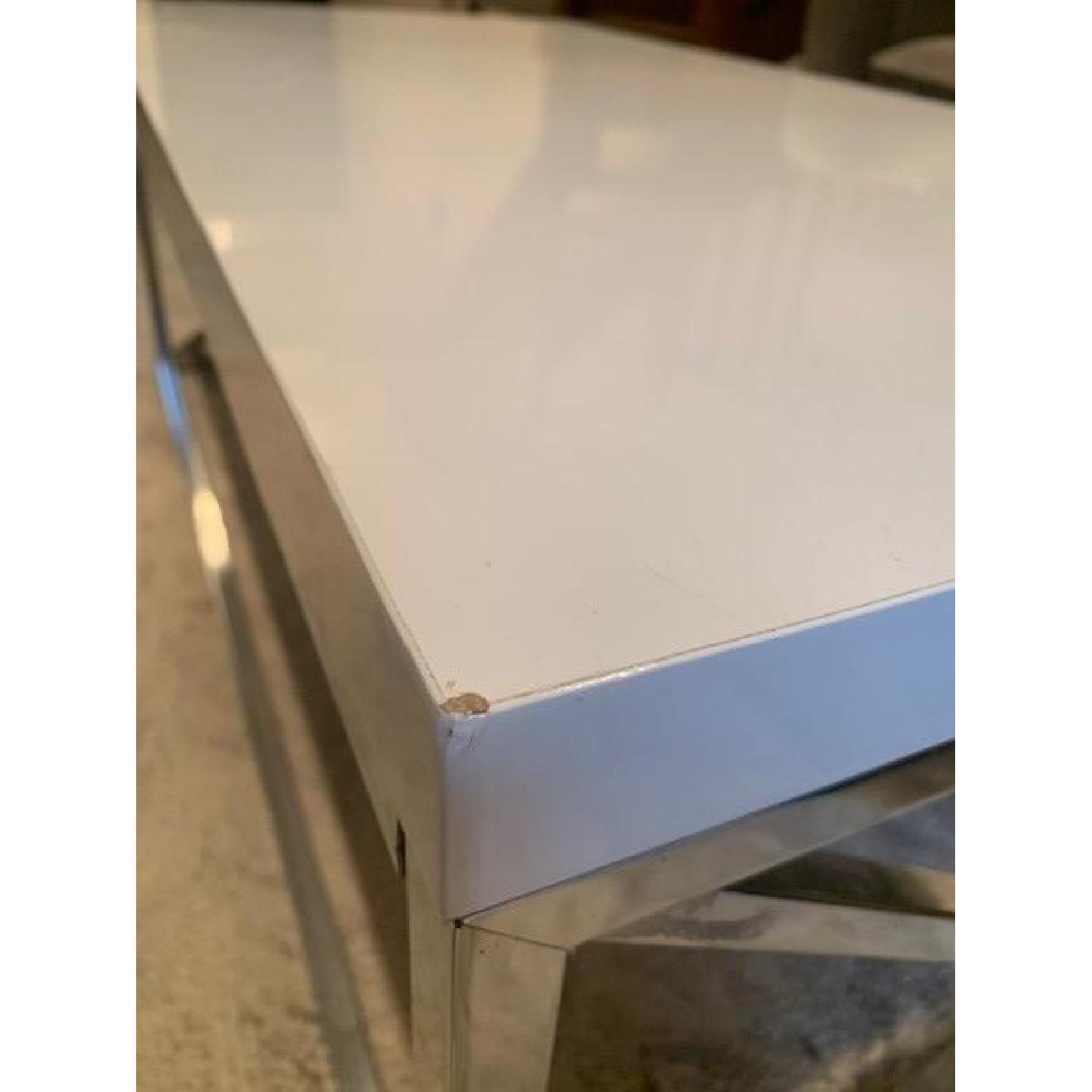 Silver Orchid Andriot Glossy/White Chrome Metal Table - image-3