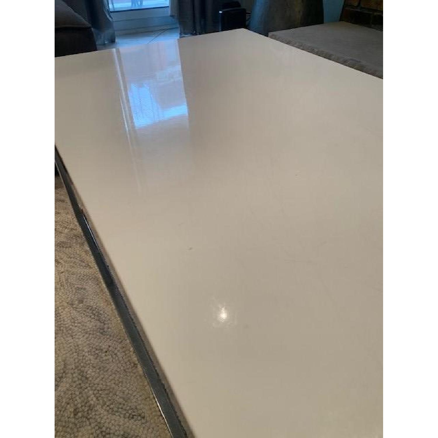 Silver Orchid Andriot Glossy/White Chrome Metal Table - image-5