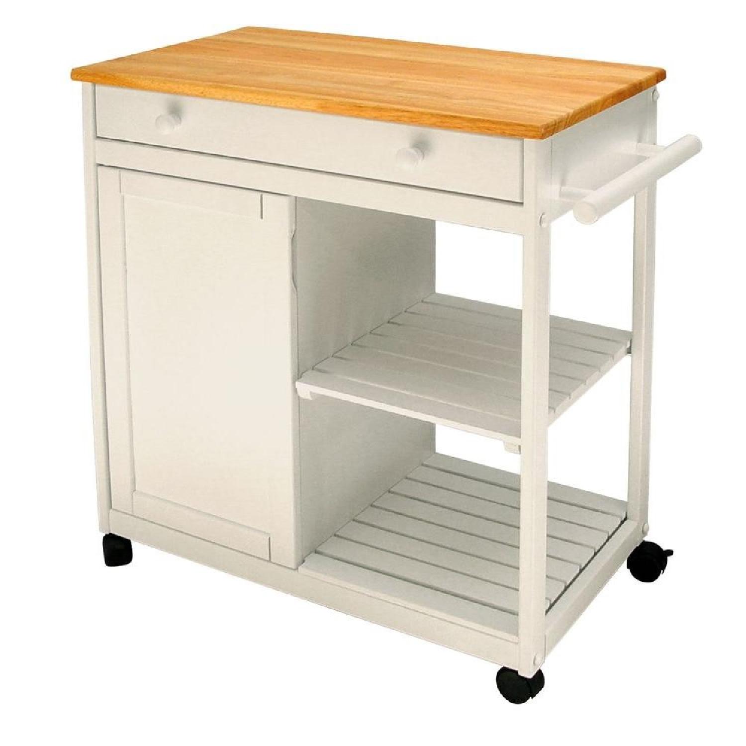 Catskill Craftsmen Cottage White Kitchen Cart - image-0