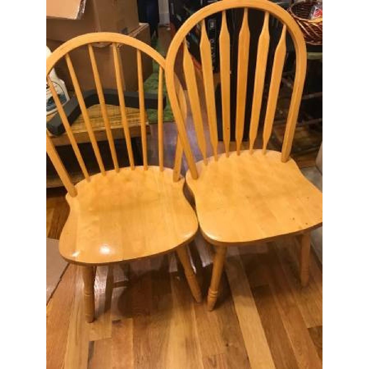 Wood Dining Table w/ 4 Wood Chairs - AptDeco
