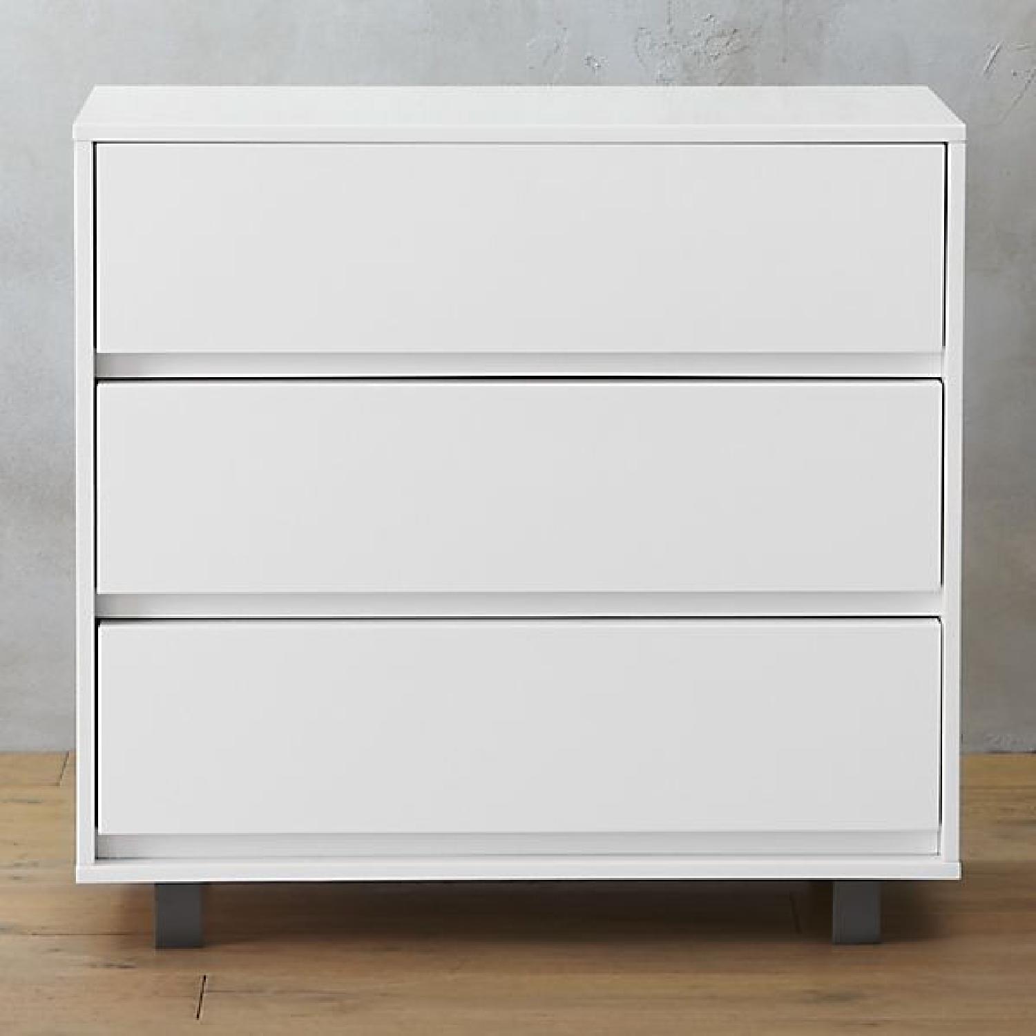 CB2 Shop White Lacquer 3 Drawer Dresser AptDeco