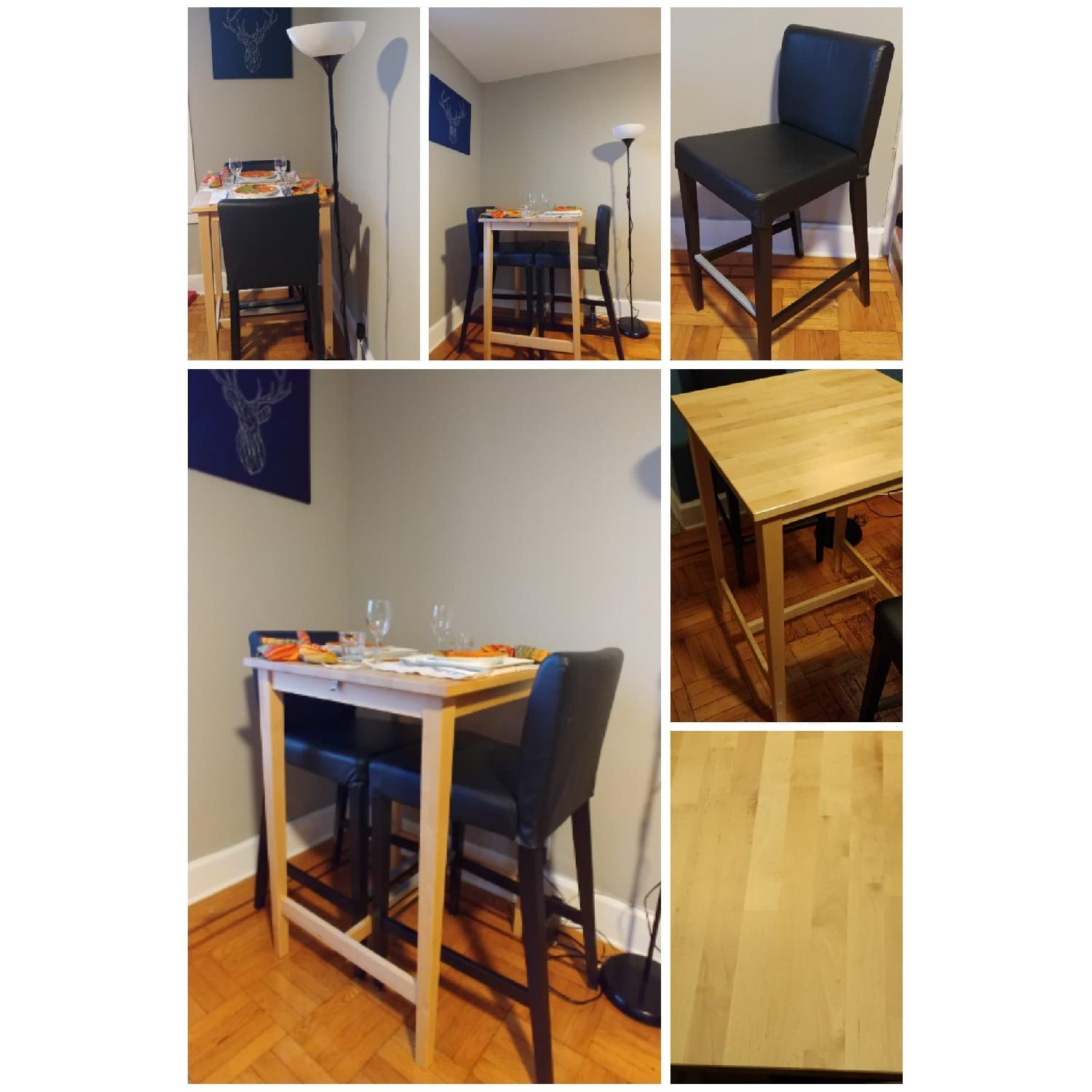 Ikea Modern Wooden 3-Piece Dining Set - AptDeco