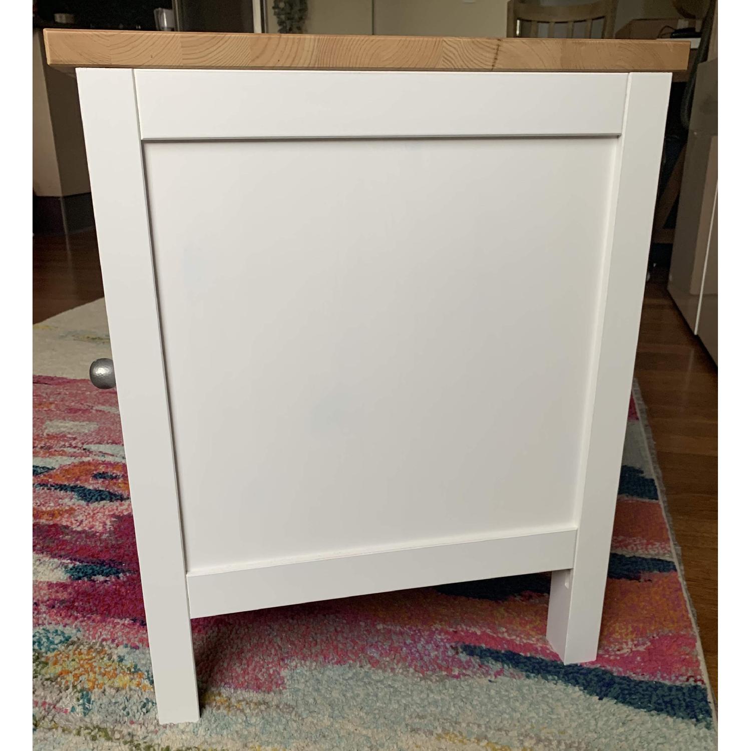 Ikea Hemnes Tv Stand W Solid Pine Top Anthopologie Knobs Aptdeco