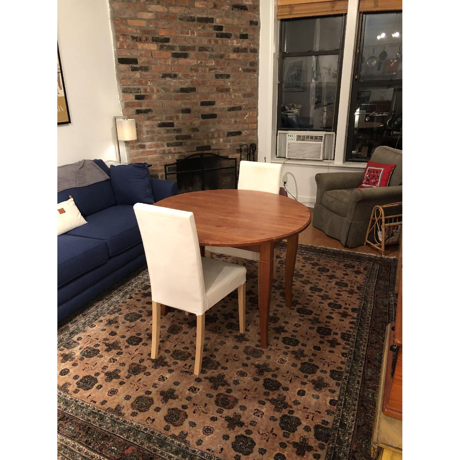 Pier 1 Round Drop-Leaf Dining Table - image-1