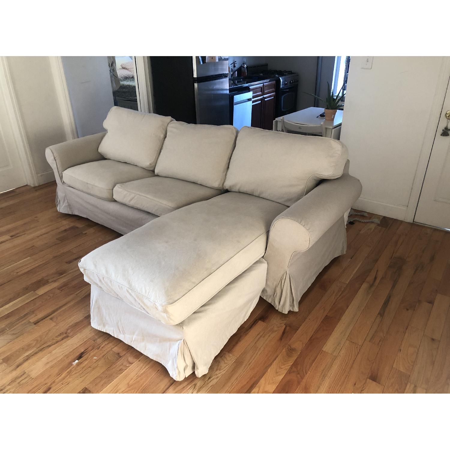 Ikea Ektorp Sectional Sofa w/ Chaise AptDeco