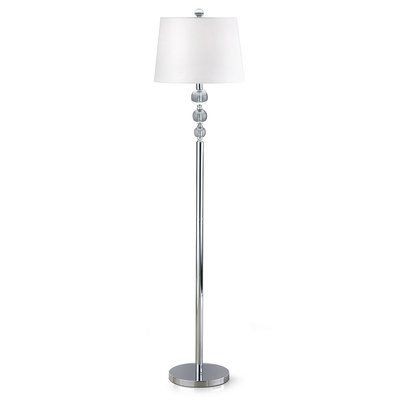 House of Hampton Chrome Floor Lamps w/ White Shade