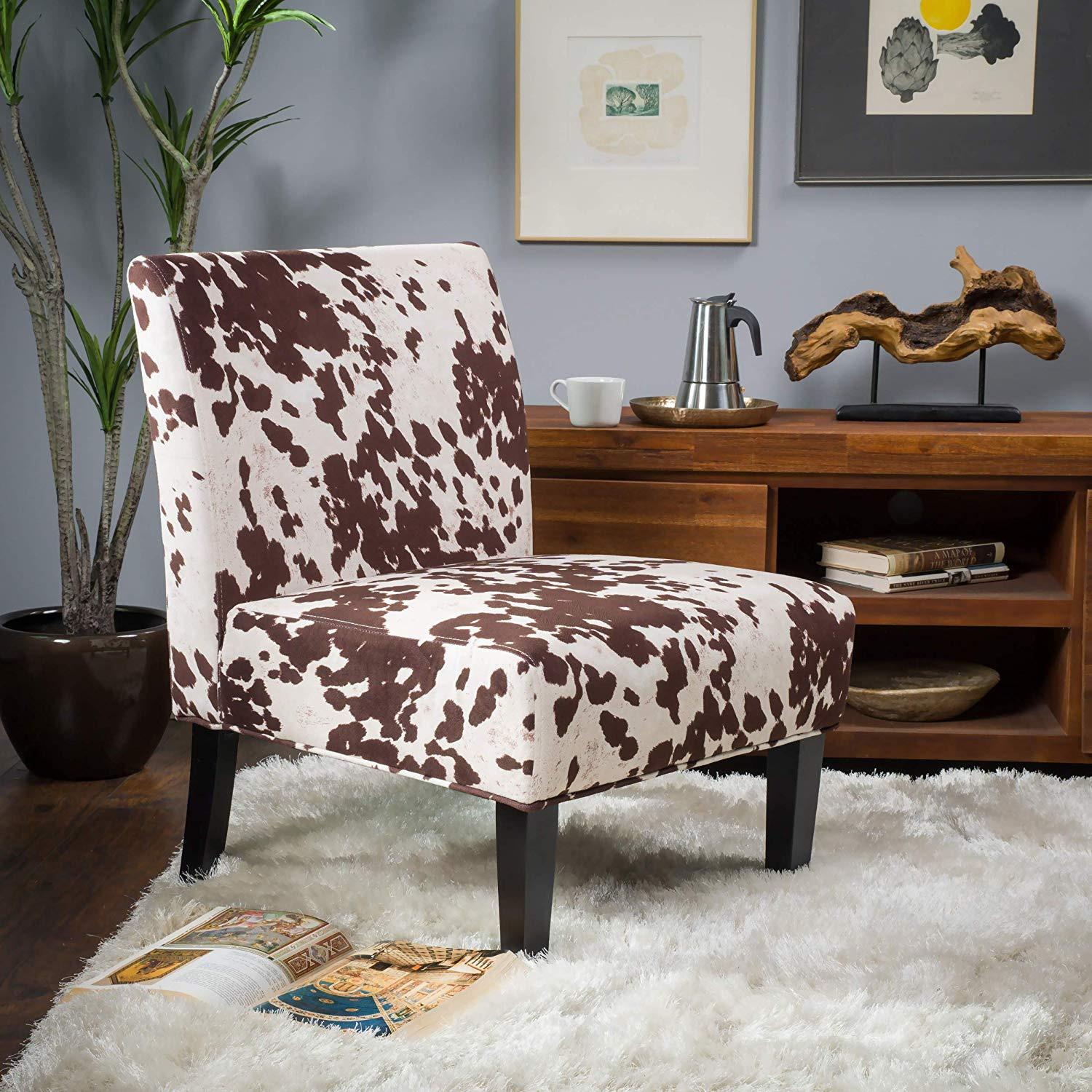 Christopher Knight Home Cowhide Print Accent Chair - image-1