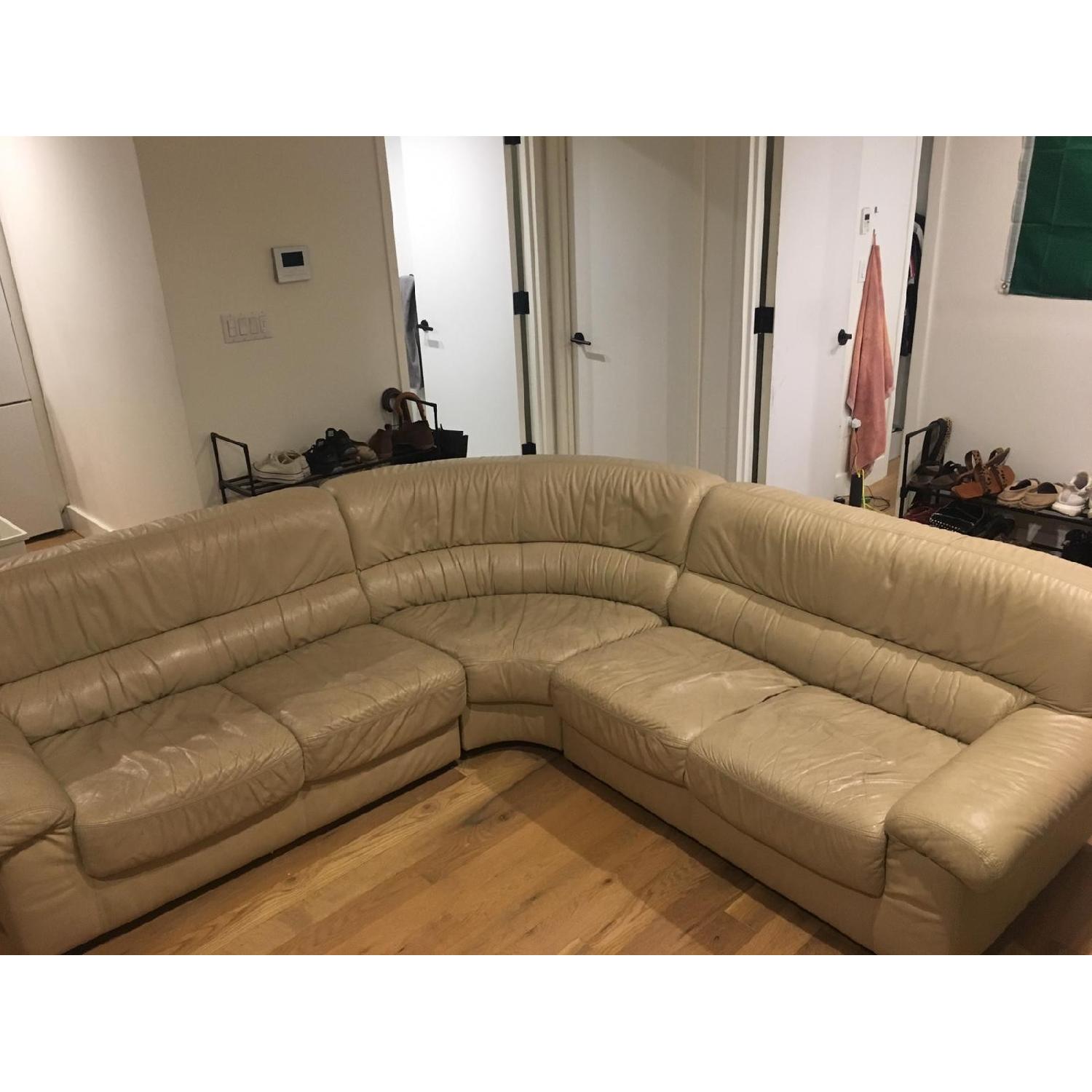 Natuzzi 3 Piece LShaped Sectional Sofa AptDeco