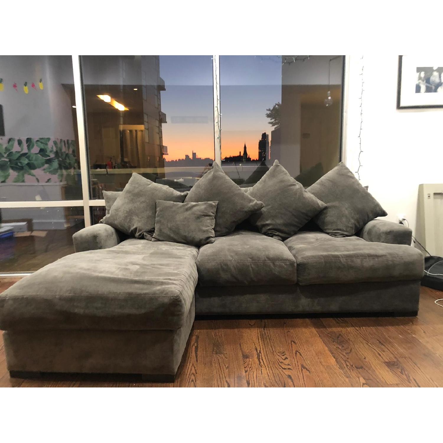 Gallery Furniture Grey Suede L Shaped Sectional Sofa Aptdeco