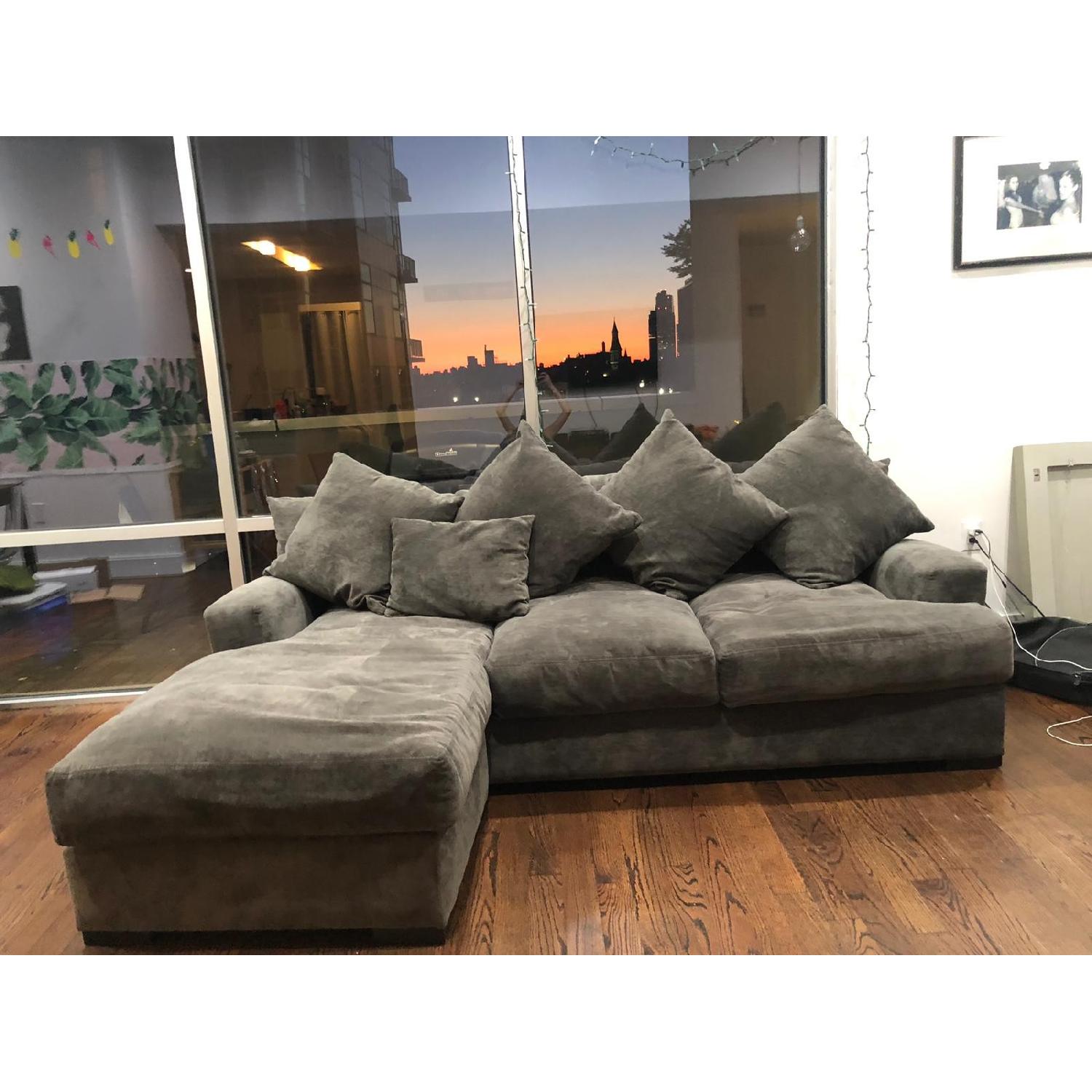 Gallery Furniture Grey Suede L Shaped Sectional Sofa AptDeco