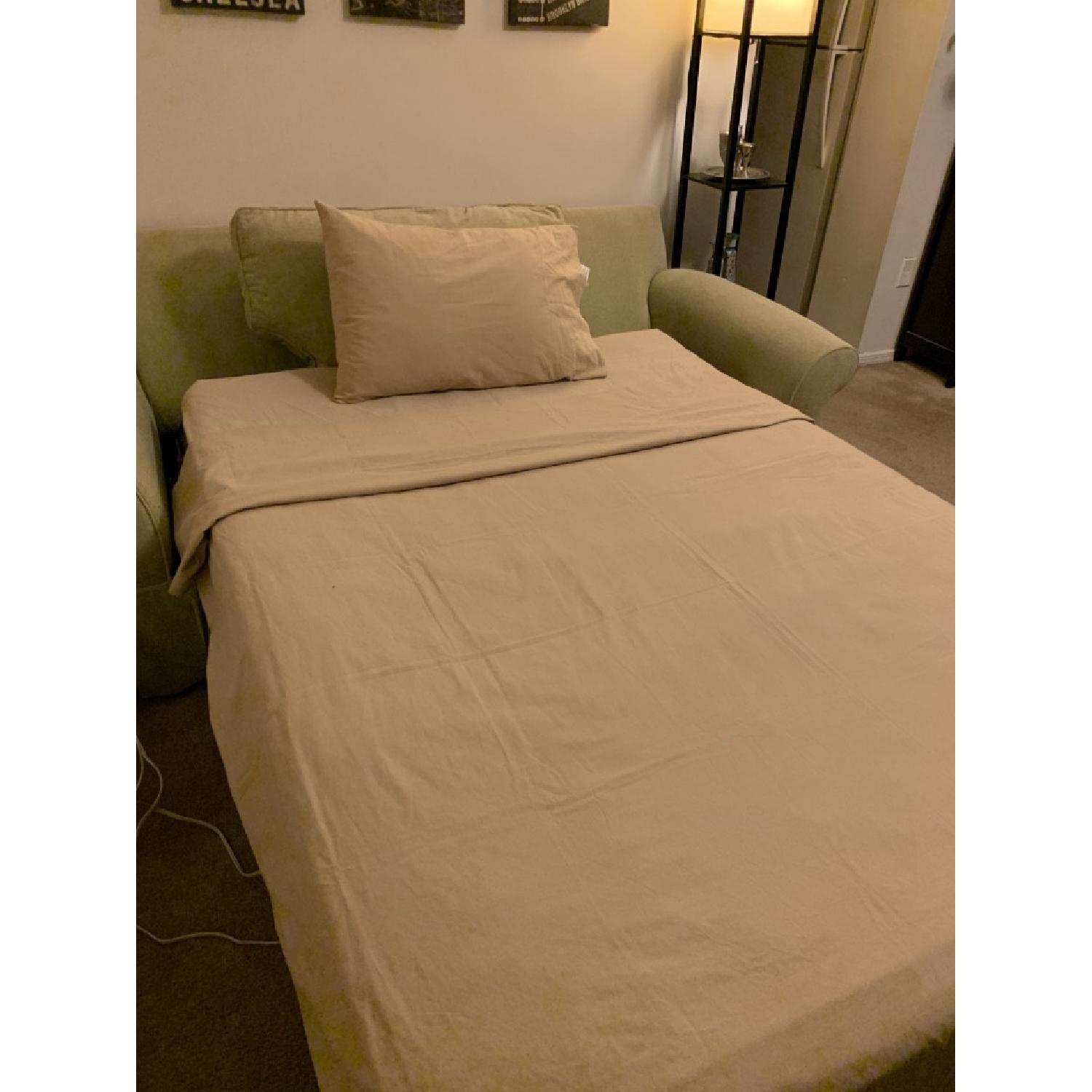 Sage Green Pull Out Sleeper Sofa - image-2