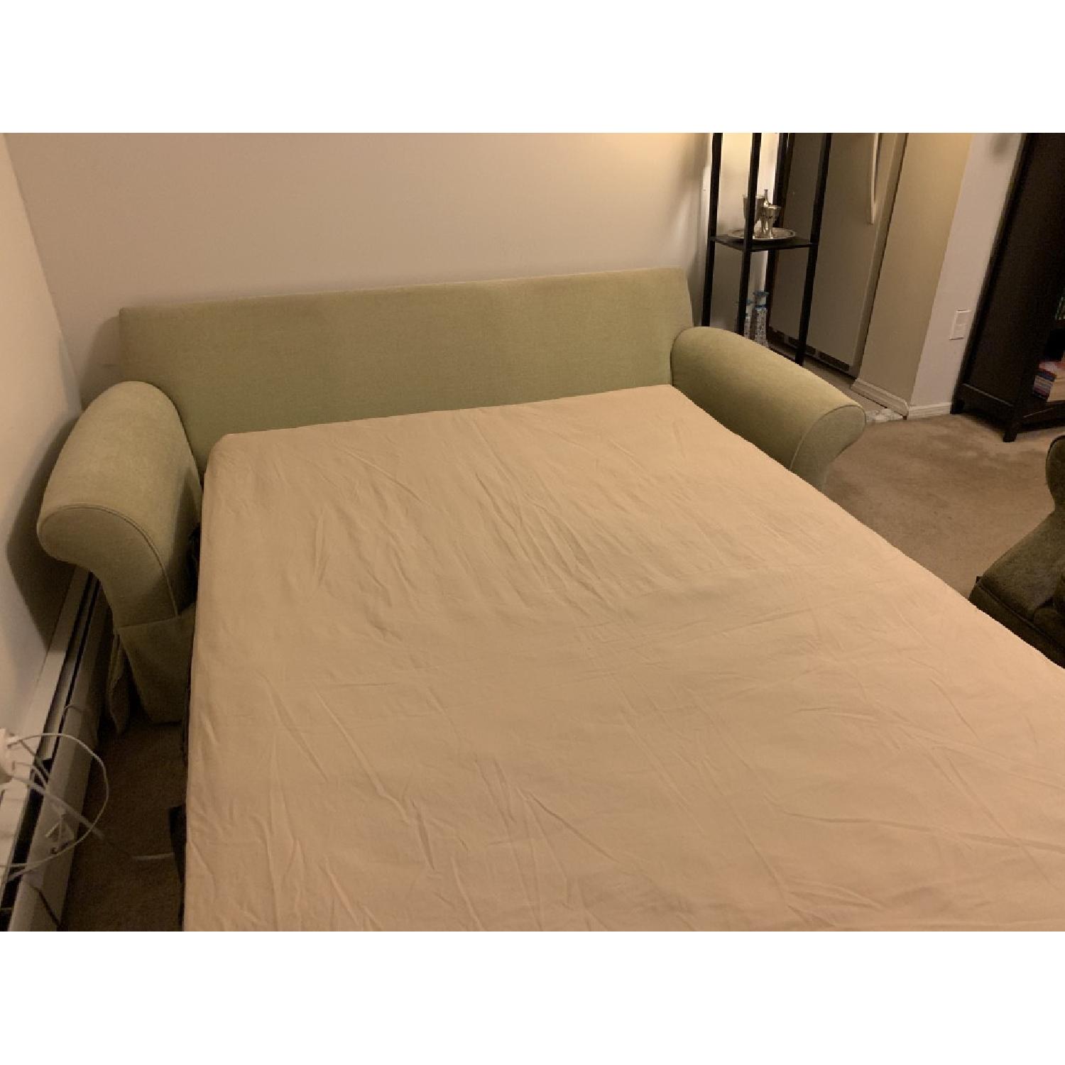Sage Green Pull Out Sleeper Sofa - image-3