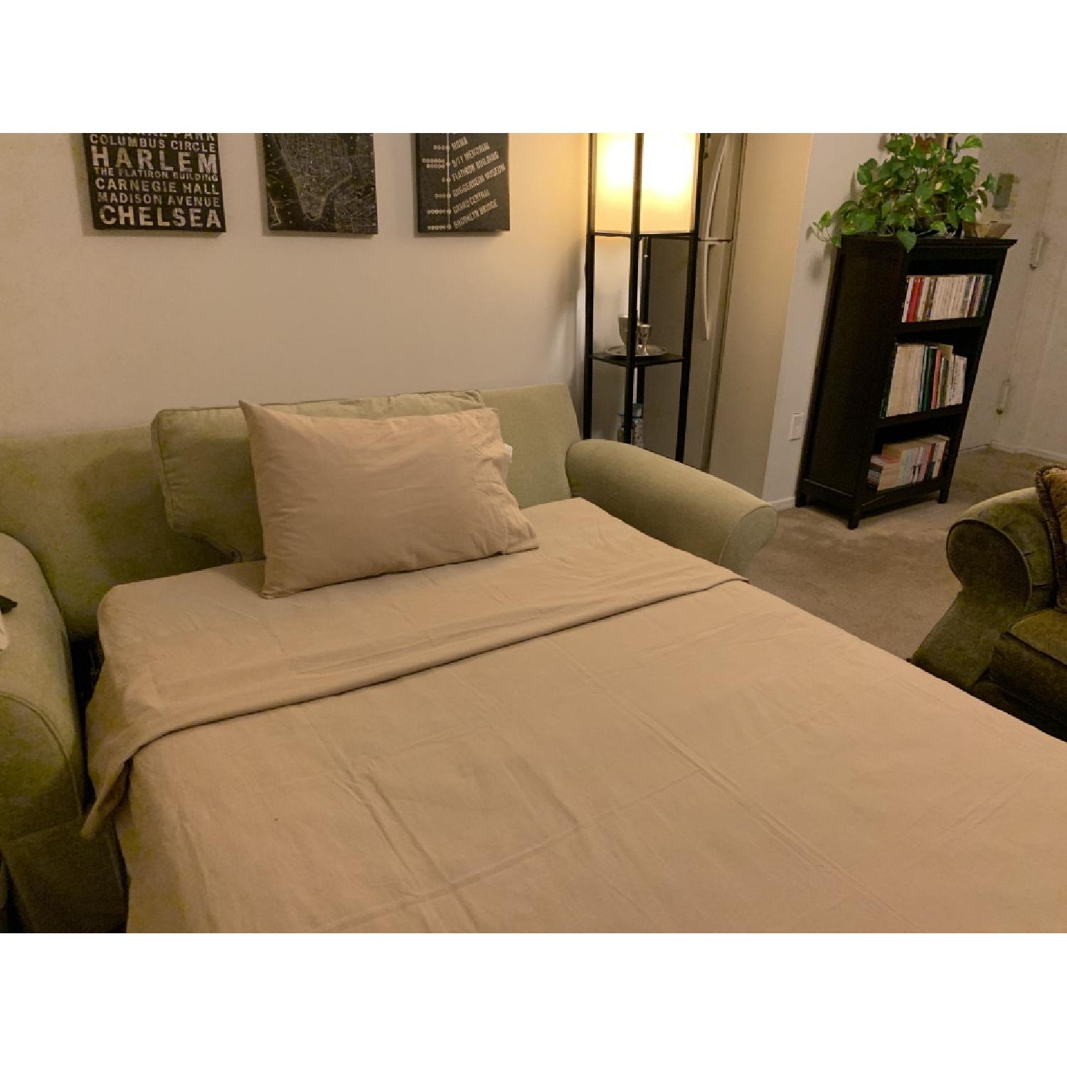 Sage Green Pull Out Sleeper Sofa - image-1