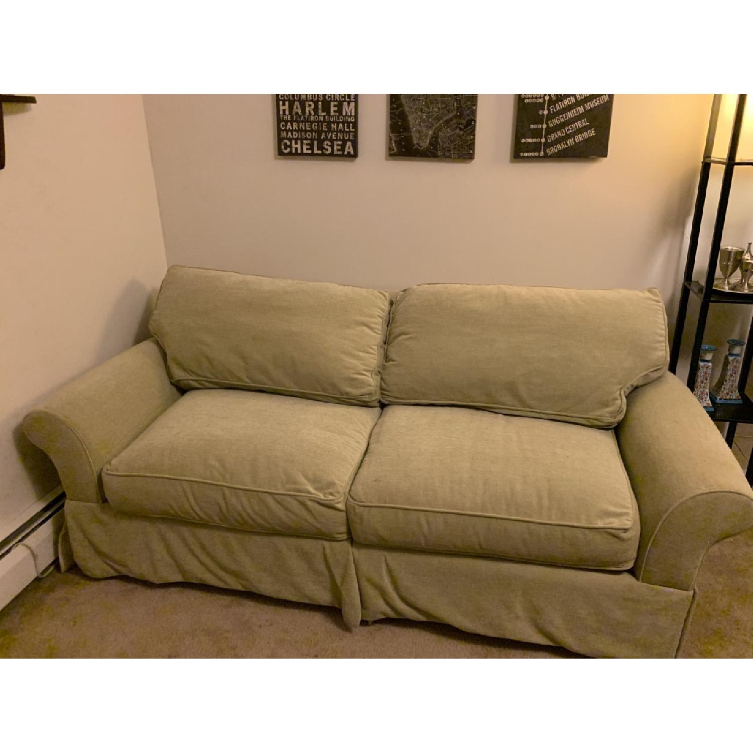 Sage Green Pull Out Sleeper Sofa - image-4