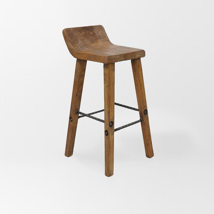 West Elm Hewn Reclaimed Wood Bar Stools