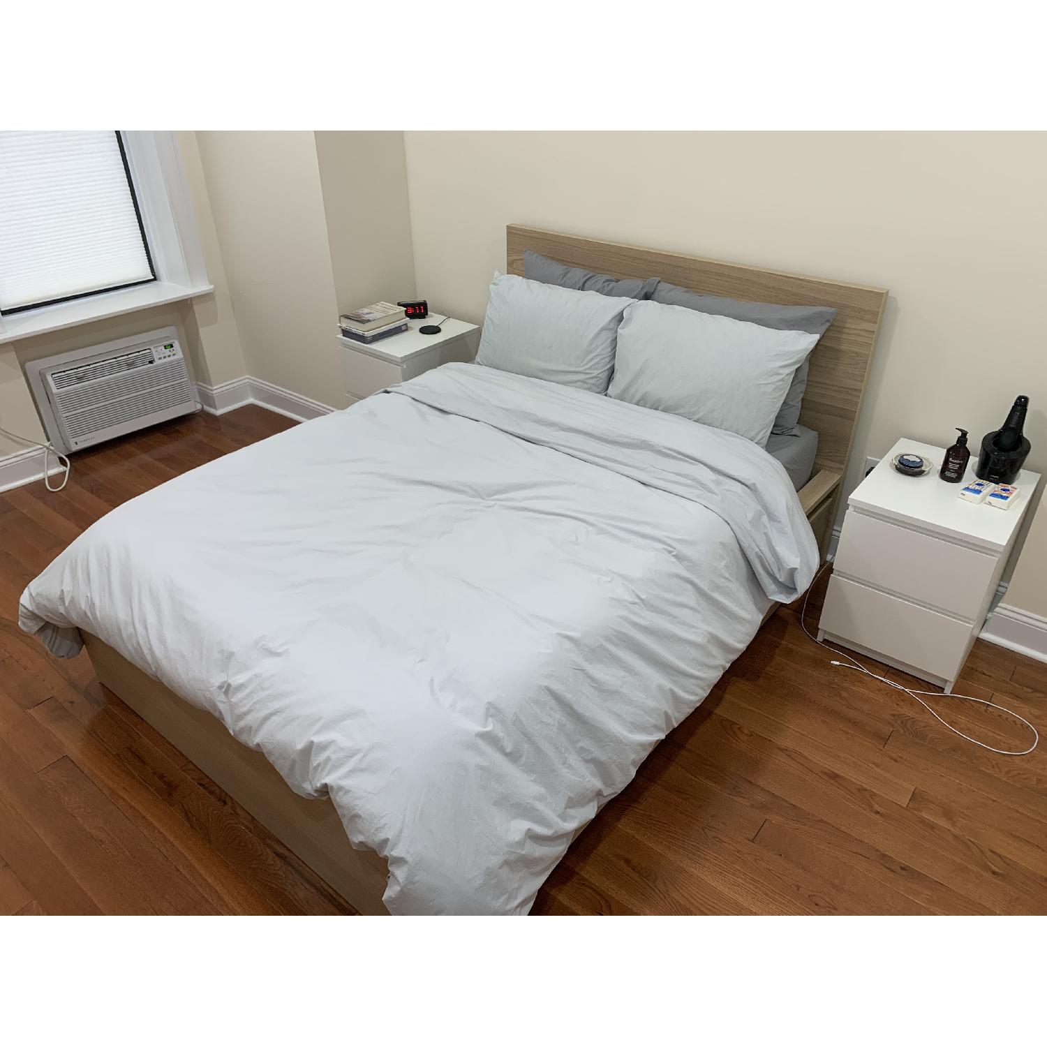 Ikea Malm Bed Frame W 2 Storage Drawers Slatted Base Aptdeco