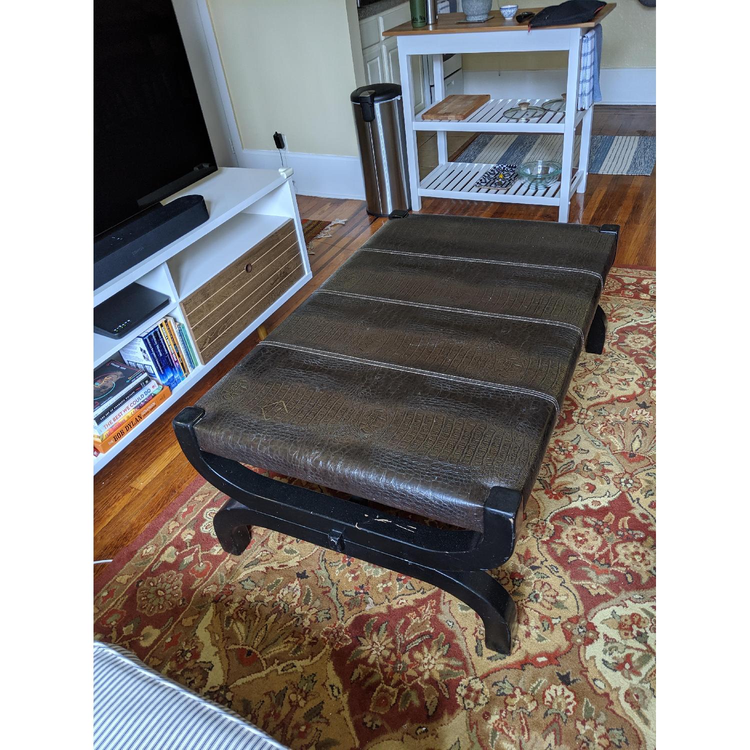 Alligator Leather Wrapped Coffee Table - image-2
