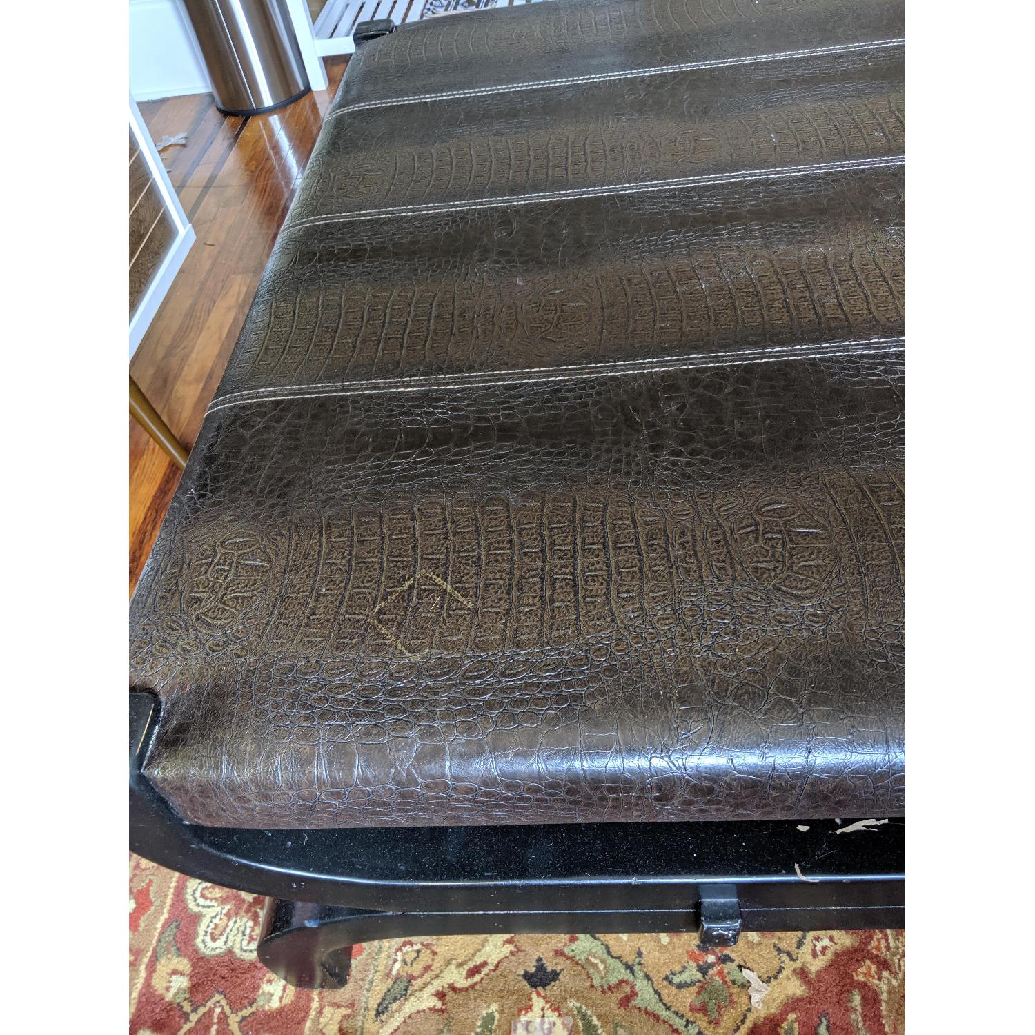 Alligator Leather Wrapped Coffee Table - image-3