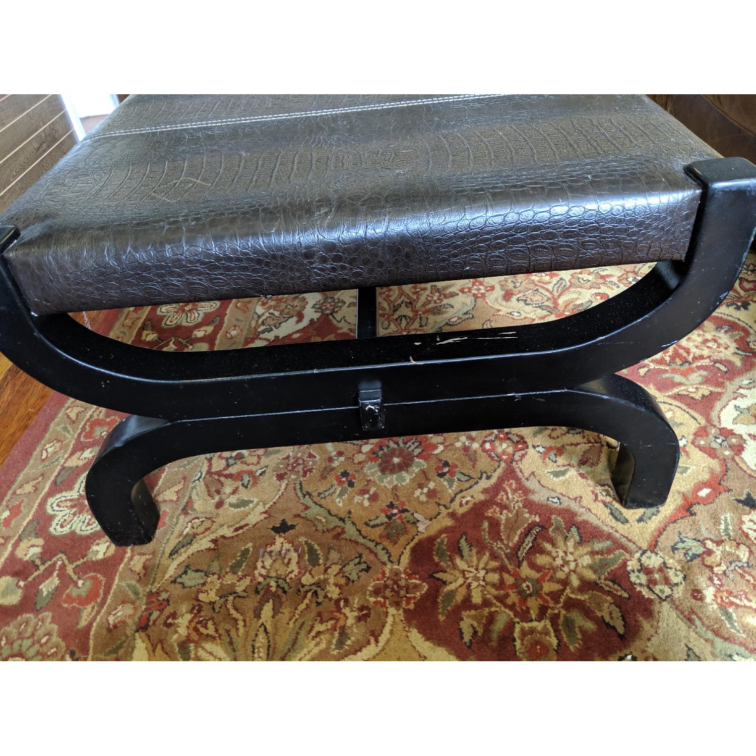 Alligator Leather Wrapped Coffee Table - image-4