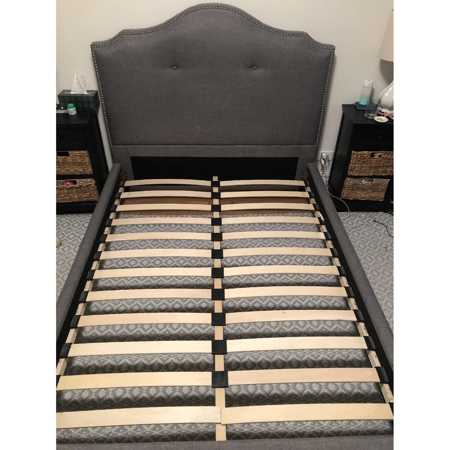 Full Size Nailhead Upholstered Bed Frame w/ Headboard - image-1