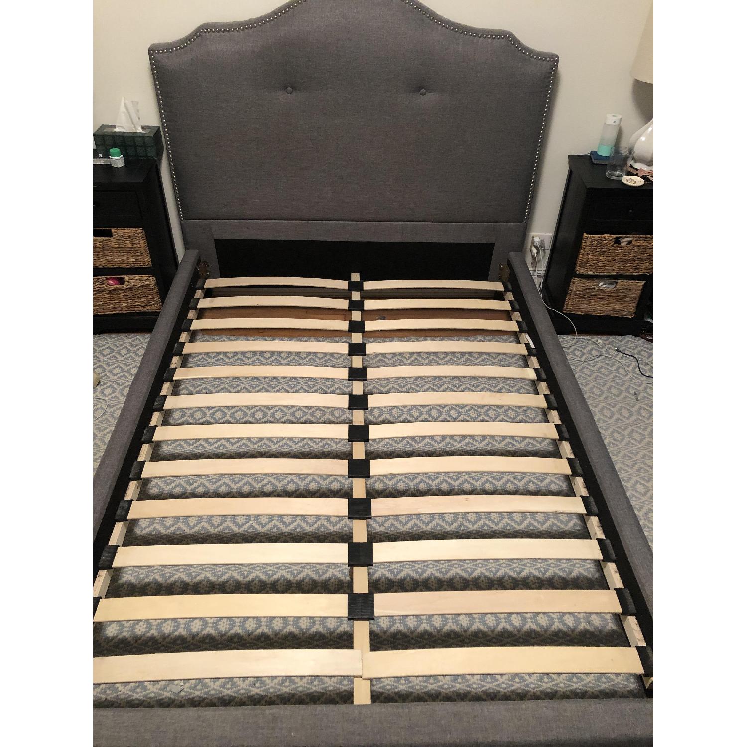 Full Size Nailhead Upholstered Bed Frame w/ Headboard - image-2