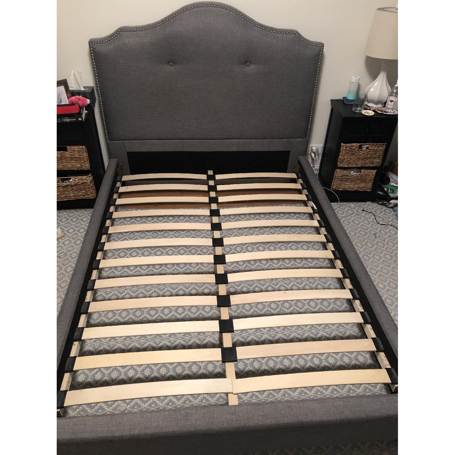 Full Size Nailhead Upholstered Bed Frame w/ Headboard - image-3