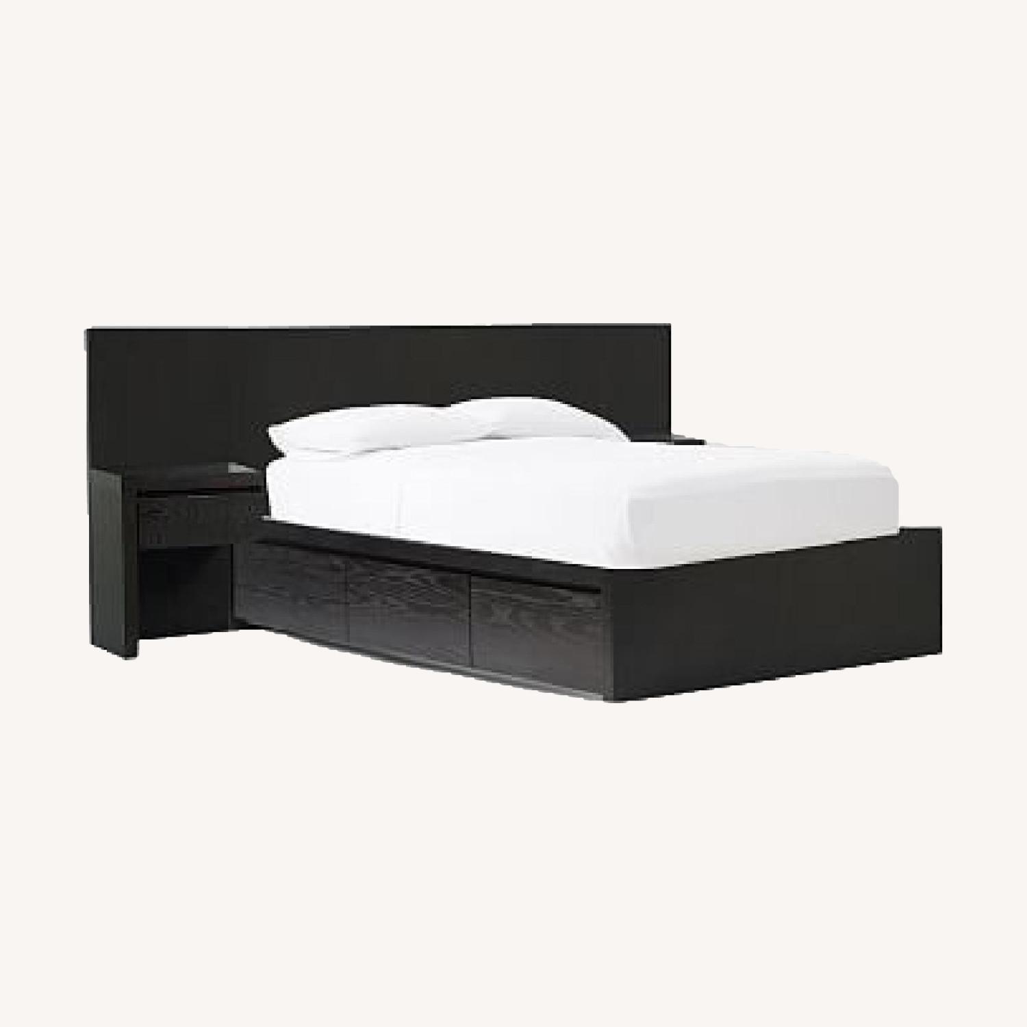 West Elm Queen Platform Bed W 6 Drawers 2 Nightstands Aptdeco