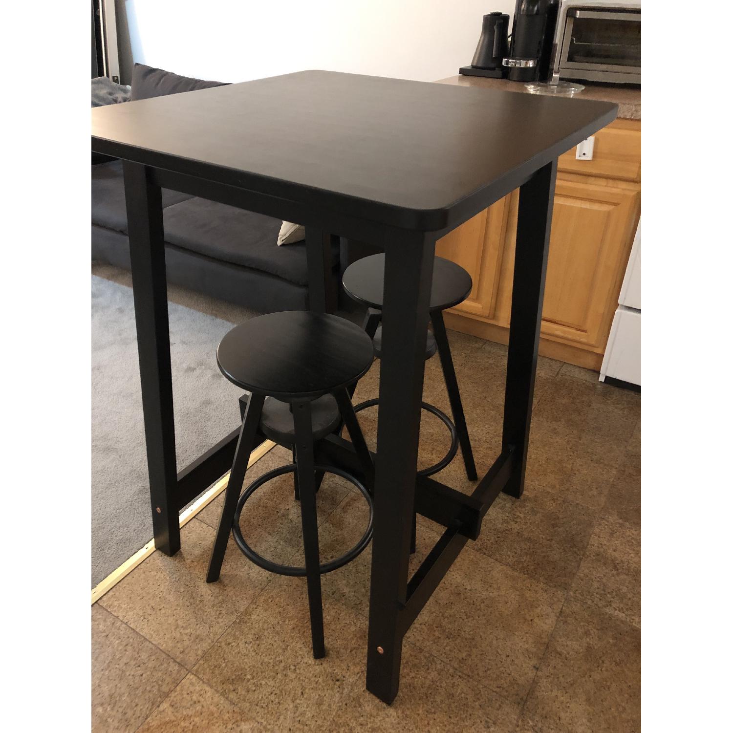 Ikea Black Bar Table w/ 2 Stools AptDeco