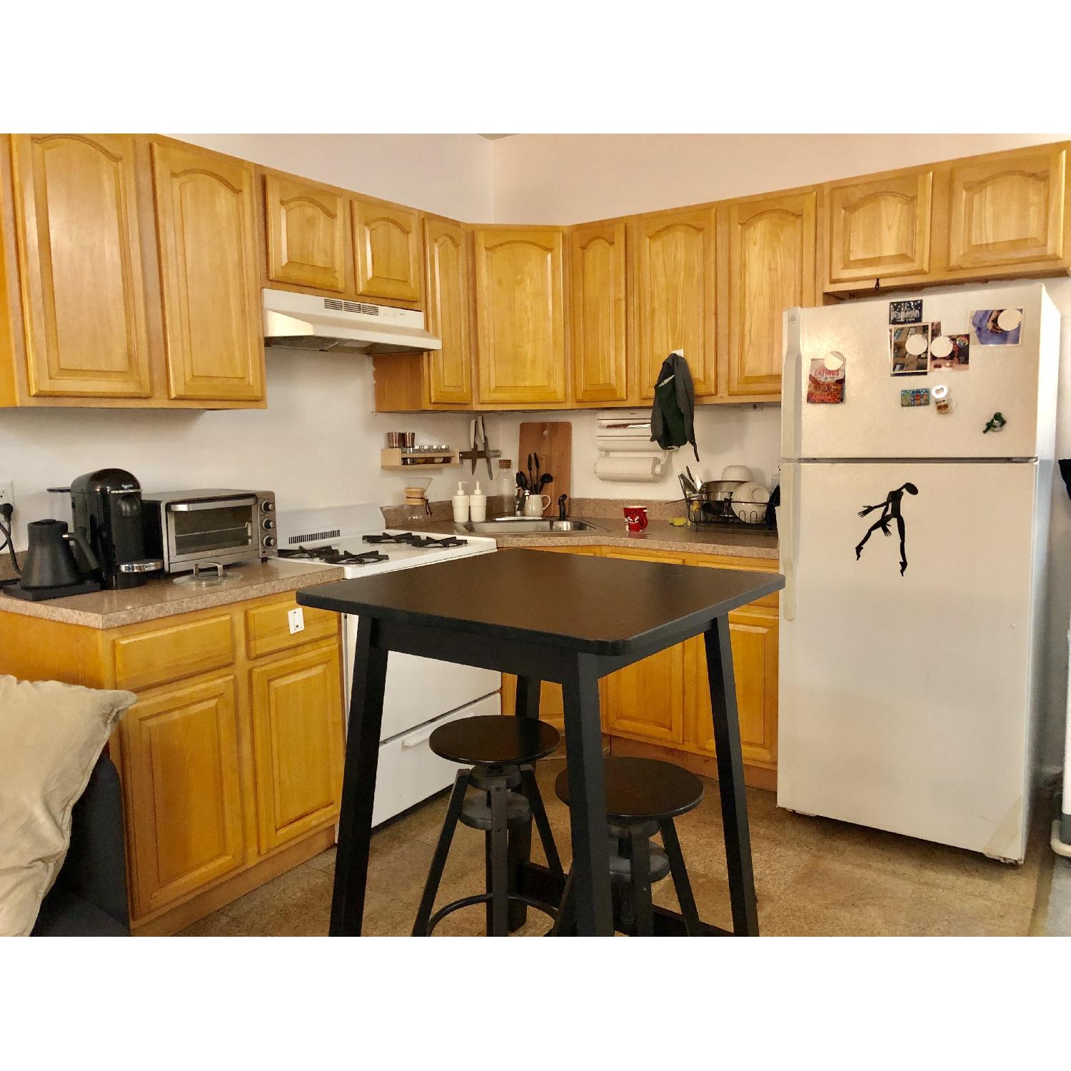 Ikea Black Bar Table w/ 2 Stools AptDeco