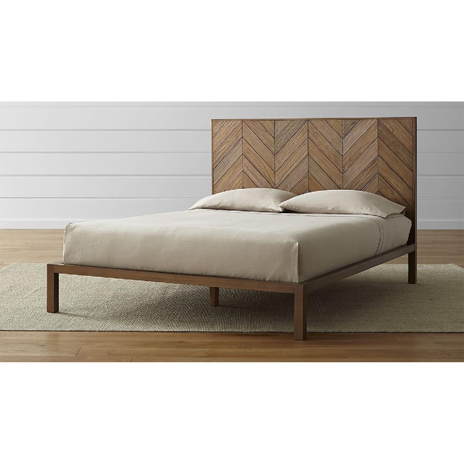 Crate & Barrel Chevron Queen Bed - image-1