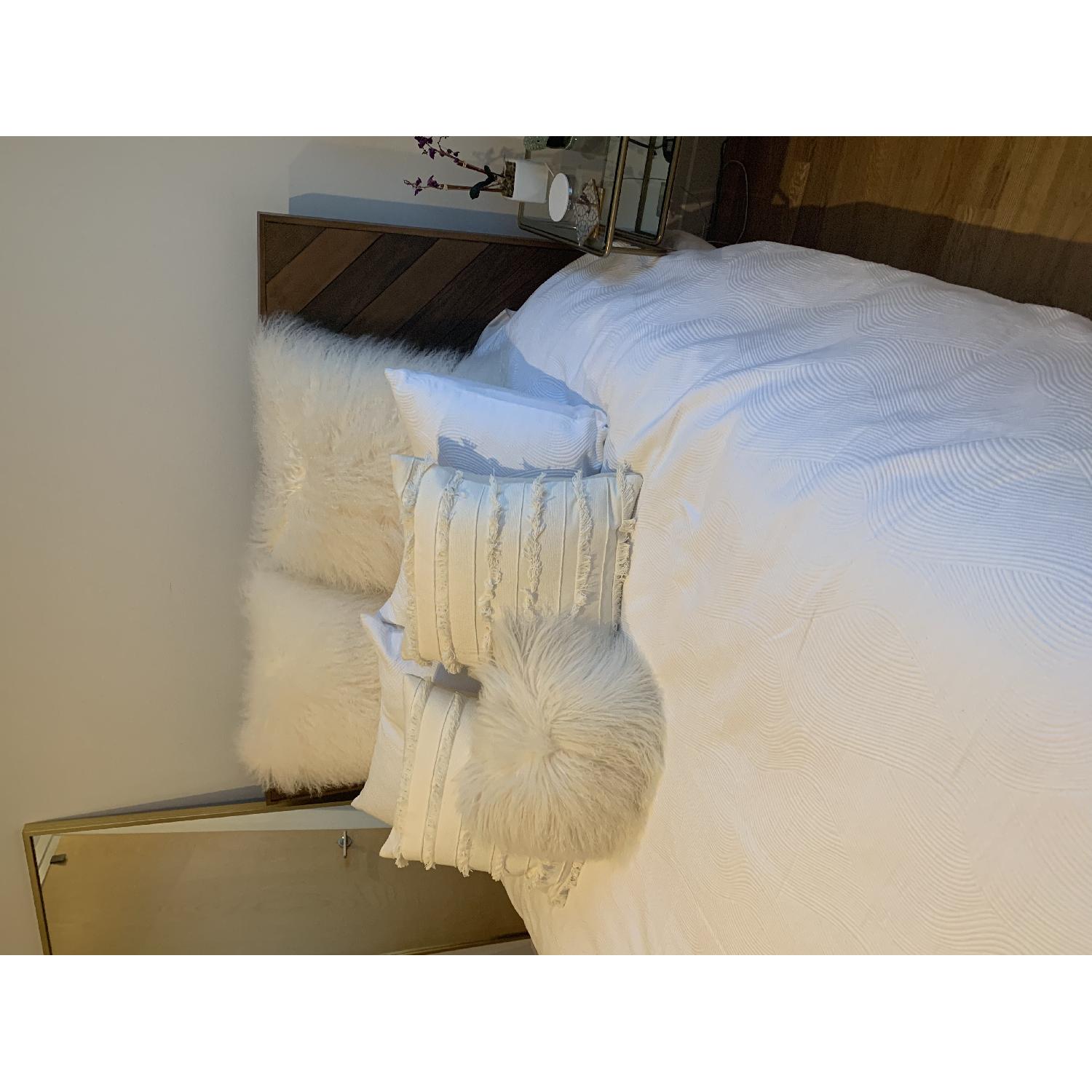 Crate & Barrel Chevron Queen Bed - image-4