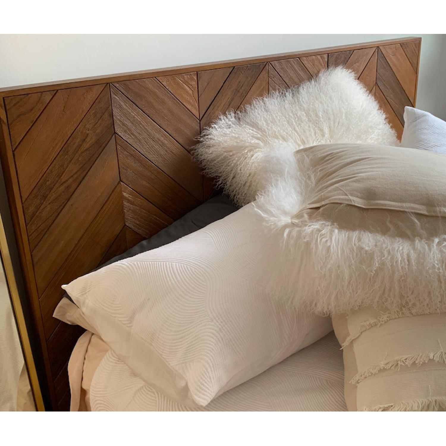 Crate & Barrel Chevron Queen Bed - image-5