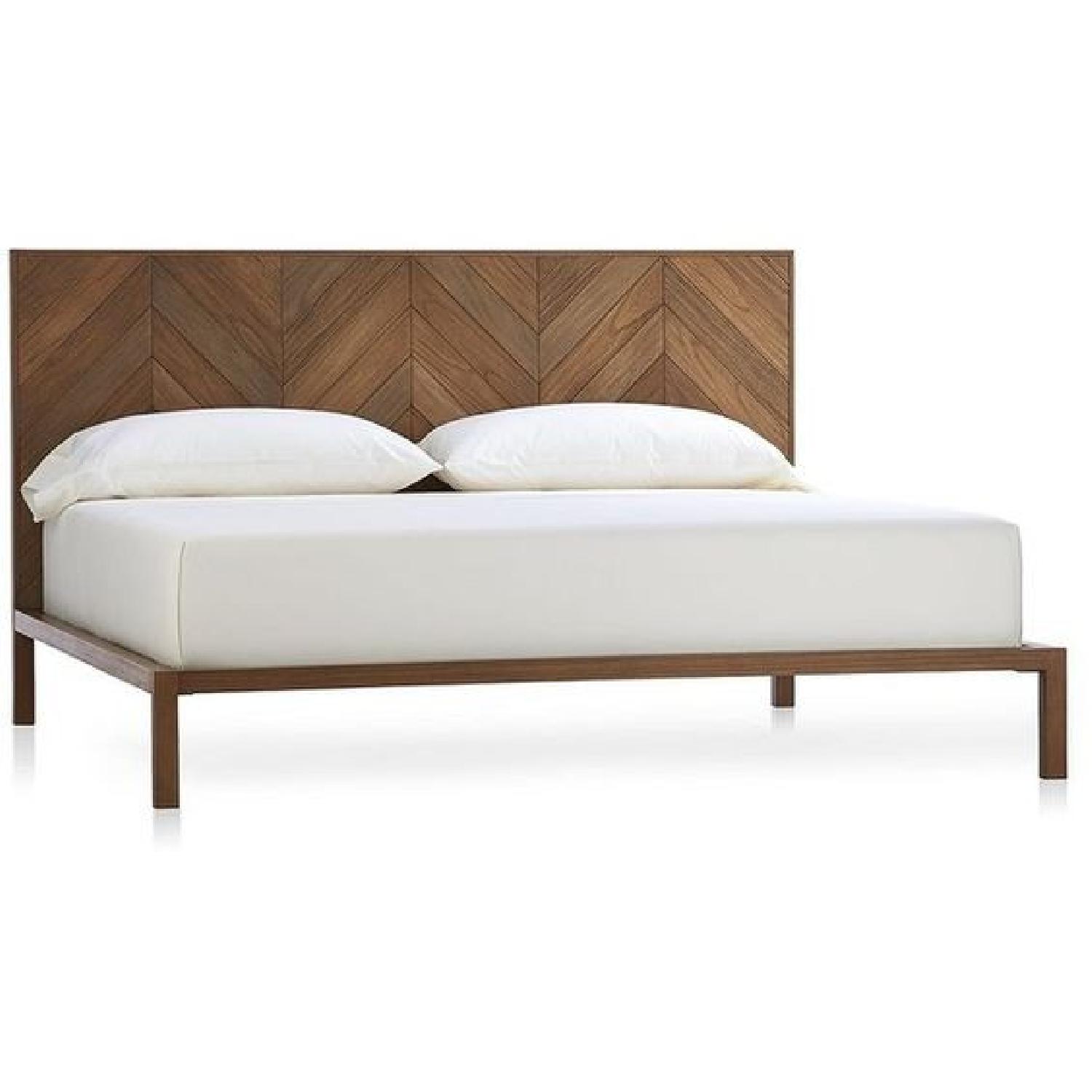 Crate & Barrel Chevron Queen Bed - image-0
