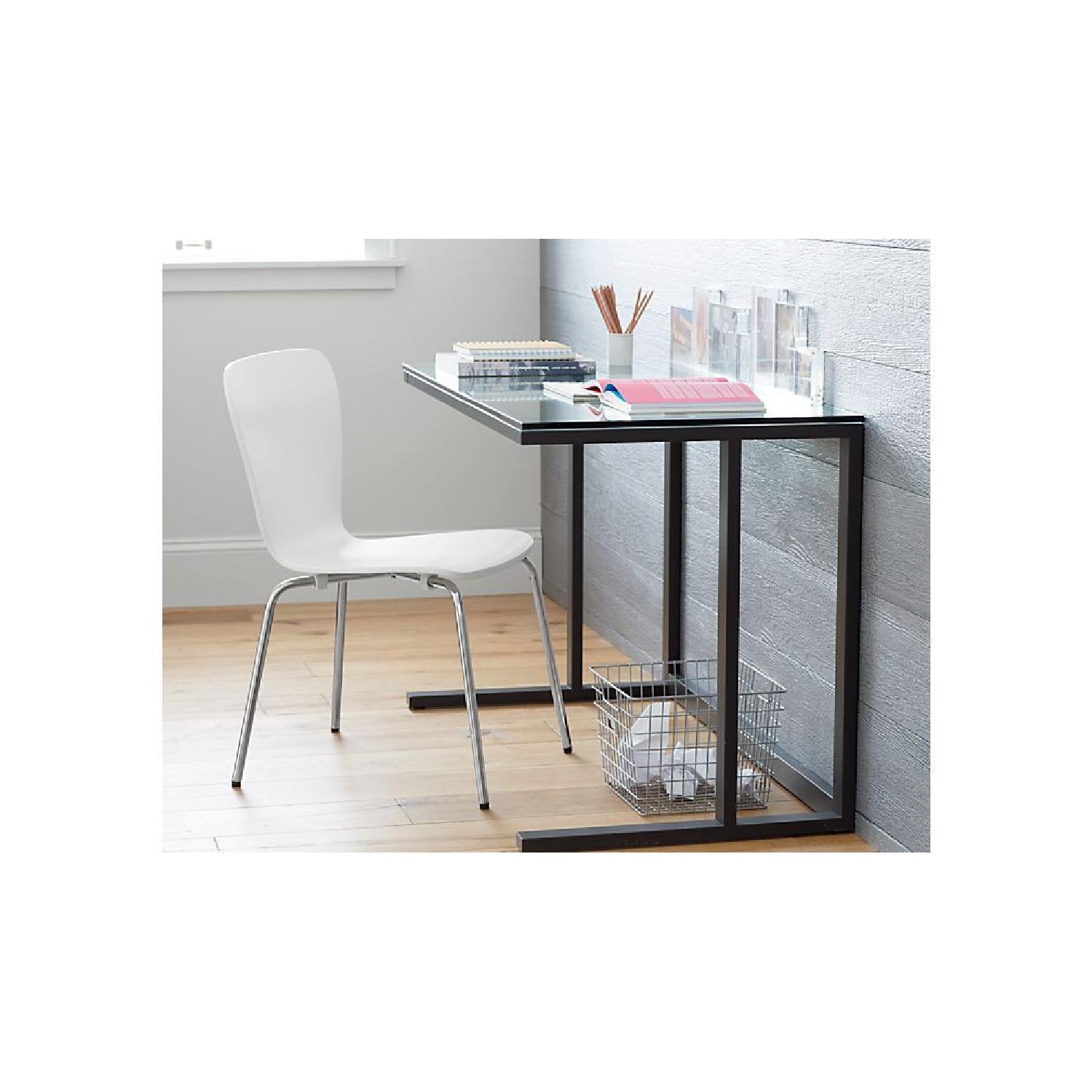Crate & Barrel Pilsen Desk in Glass & Graphite AptDeco