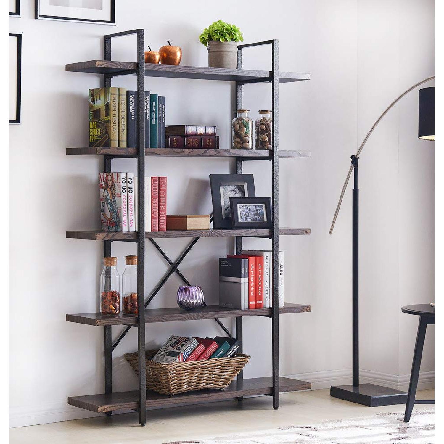 Homissue 5-Shelf Industrial Bookshelf - image-1
