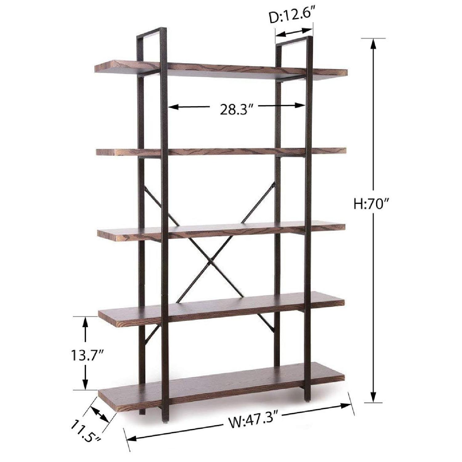 Homissue 5-Shelf Industrial Bookshelf - image-2