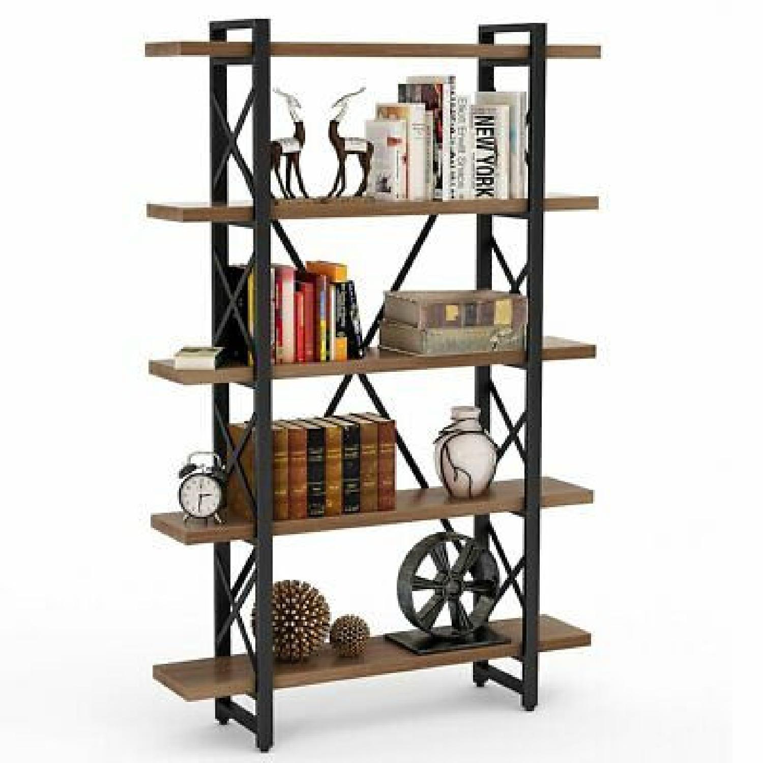 Homissue 5-Shelf Industrial Bookshelf - image-0