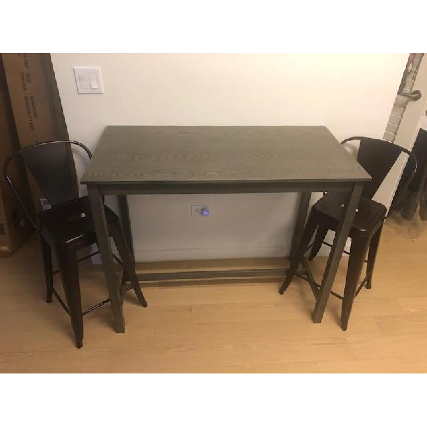 Target Threshold Hardwood Gray Wash Counter Height Pub Table - image-3